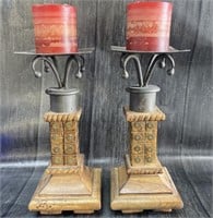 Wooden & Metal Candle Holders