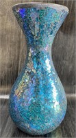 Blue Mosaic Glass Vase