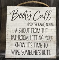 Booty Call Funny Wooden Bathroom Decor