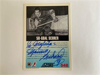 Rocket Richard Hand Signed 1992 Score Hockey Card