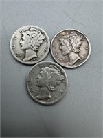 Mercury Dimes 1930-S, 1935-S & 1935-D