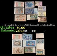 Group of 10 Early 1900's WWI German Hyperinflation