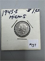 1945-S "micro-S" Mercury Dime