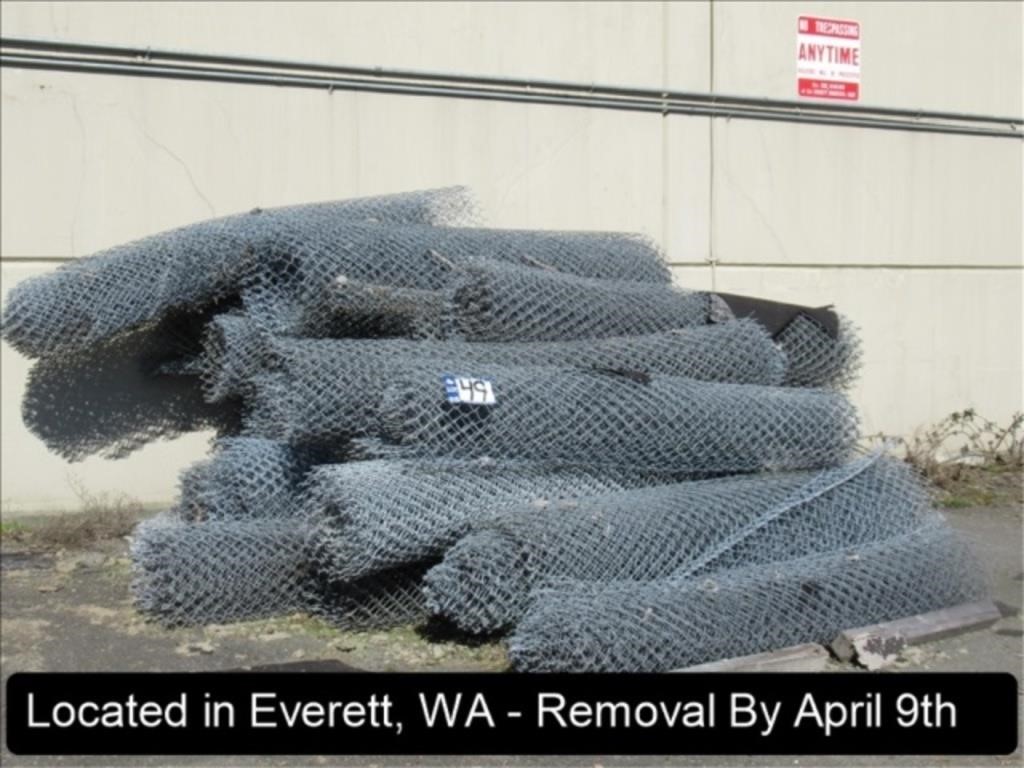 LOT, APPROX (23) ROLLS OF 8'H CHAIN LINK FENCE