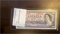 Canada ten dollar bill 1954