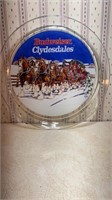 GLASS BUDWEISER TRAY WITH BOX
