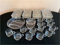 Vintage Imperial Clear Glass Candlewick set