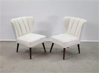 Pair Shell Back Occasional Easy Chairs