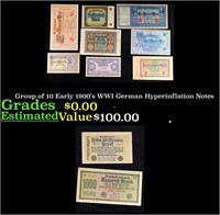 Group of 10 Early 1900's WWI German Hyperinflation