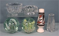 Orrefors Pottery, Crystal, Glass Paperweights