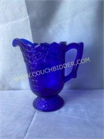 Mosser Cobalt Blue Glass Queen Pattern Pitcher