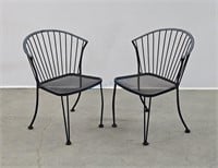 Pair Russell Woodard Pinecrest Metal Patio Chairs