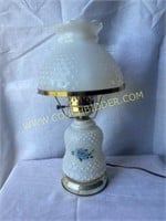 Vintage White Hobnail Hurricane Lamp