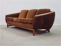 R. Huber Teak Barrel Sofa Couch