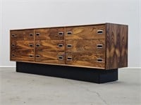 Rosewood Chrome 9 Drawer Lowboy Dresser