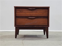 Walnut 2 Drawer Night Stand Bedside Table