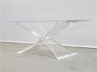 Lucite X Butterfly Bowtie Coffee Table