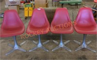 Set of four Burke MCM dining tulip chairs