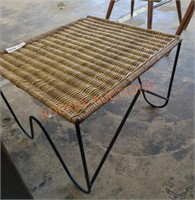 Wicker and metal small side table