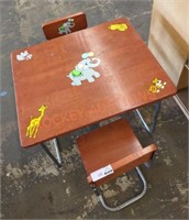 Vintage MCM kids table and chair set