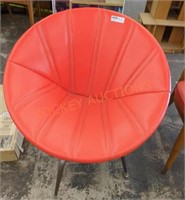 Vintage 1970 MCM orange moon swivel chair