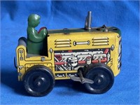 Vintage Tin Wind-Up Tractor