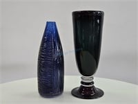 2pc Studio Art Glass Vases Takacs + Gibb