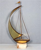 Mid-Century Brass Sailboat Sculpture