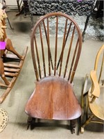 Antique 7 stick back rocking chair