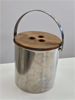 Stelton Denmark Stainless & Teak Ice Bucket
