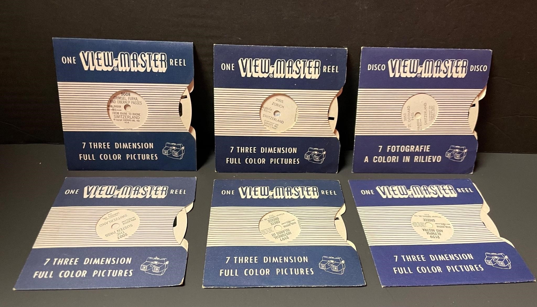 Lot of 6 Viewmaster Reels Switzerland & Greece