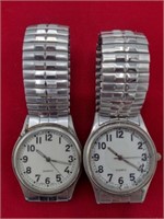 Two Men's Metal Wrist Watches