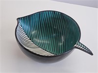 Bitossi Italy Modernist Art Pottery Leaf Bowl
