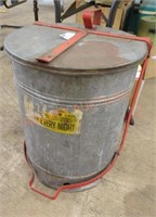 Vintage galvanized step on waste can
