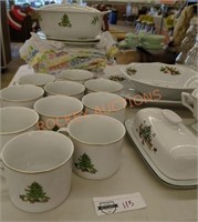 Large lot holiday print dishes