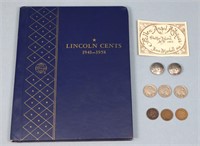 Lincoln Cents Folder + US Type Coins