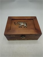 Wood & Metal Elephant Box