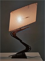 Majestic Z Boomerang Walnut Table Lamp
