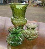 Vintage green glass lot