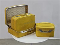 3pc Airway Vinyl Luggage Set w Train Case