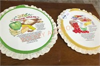 Vintage ceramic pie display plaques