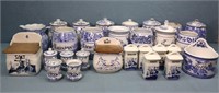 28pc. Blue & White Decorated Canister Set