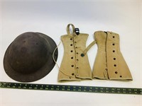 World War 1 US Army M1917 Helmet, bracers