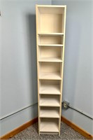 TALL WHITE BOOKCASE WITH ADJUSTABLE SHELVING