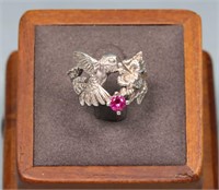 Sterling Silver Figural Hummingbird Ring