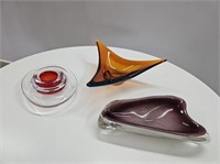 3pc Art Glass Collection David New-Small + Murano