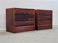 Pair Rosewood Night Stand Dressers