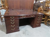 HENKEL & MOORE MAHOGANY 7 DRAWER EXEC. DESK