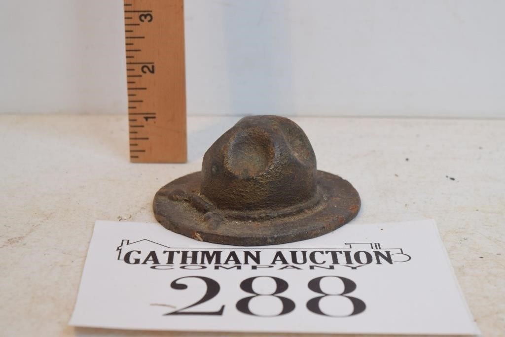 World War I Cast Iron Hat Ashtray