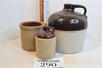 (2) Stoneware Jugs